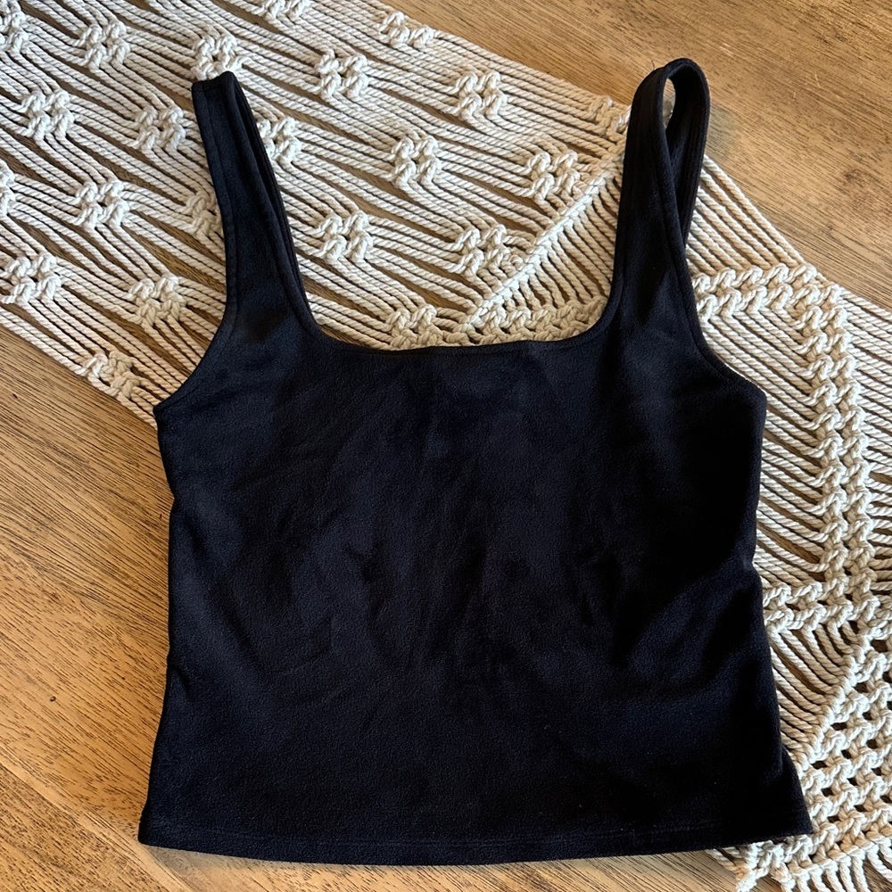 Express Black velvety Women's Tank Top XS Fall Halloween Classic cropped